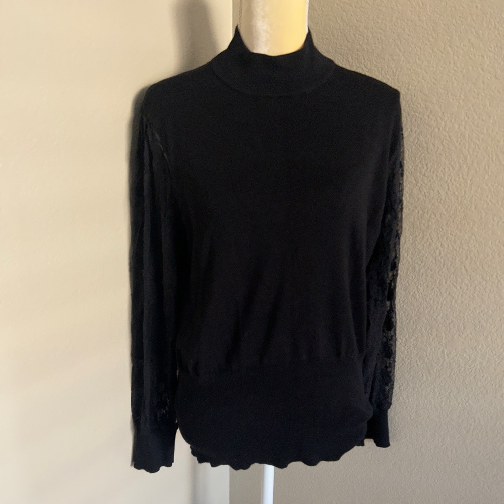 Society 212 black blouse sheer sleeves size L